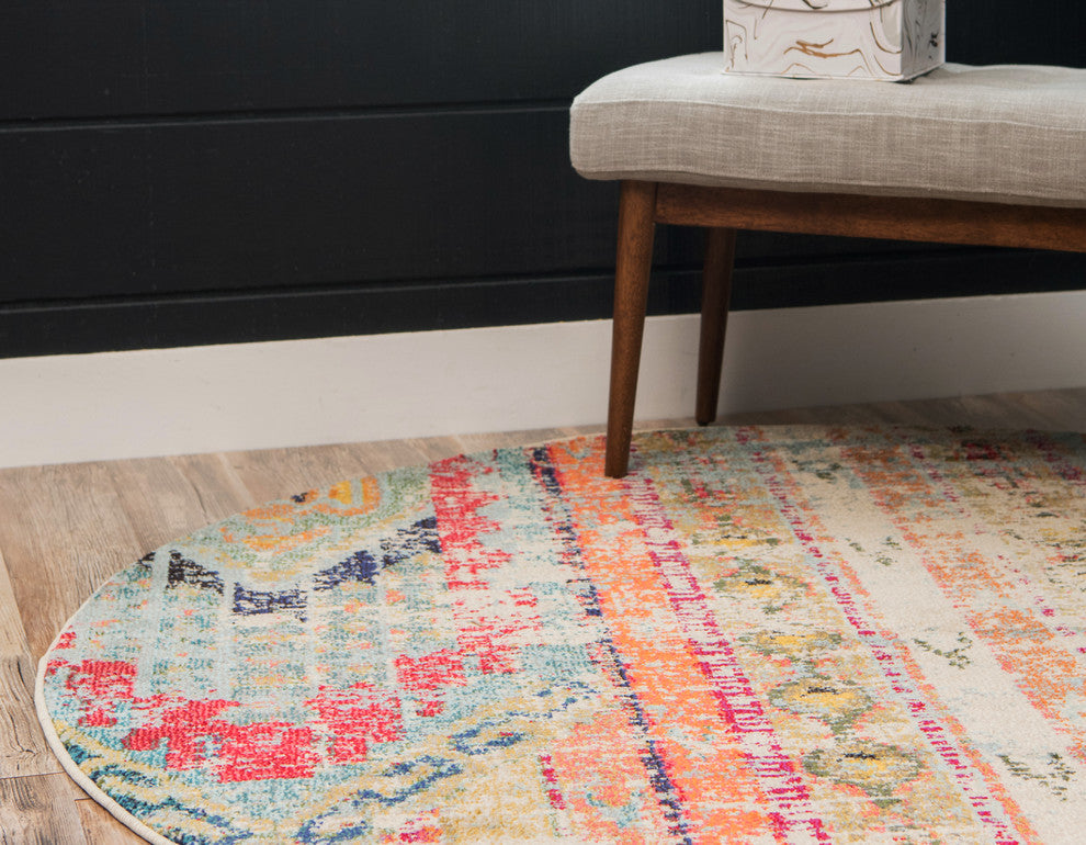 Unique Loom Multicolored Yosemite Sedona 6' 0 x 6' 0 Round Rug