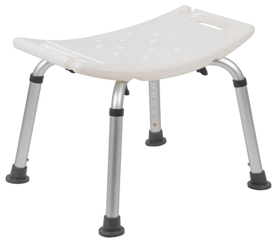 HERCULES Series 300LB Capacity Adjustable Shower Chair, Non-slip Feet, White