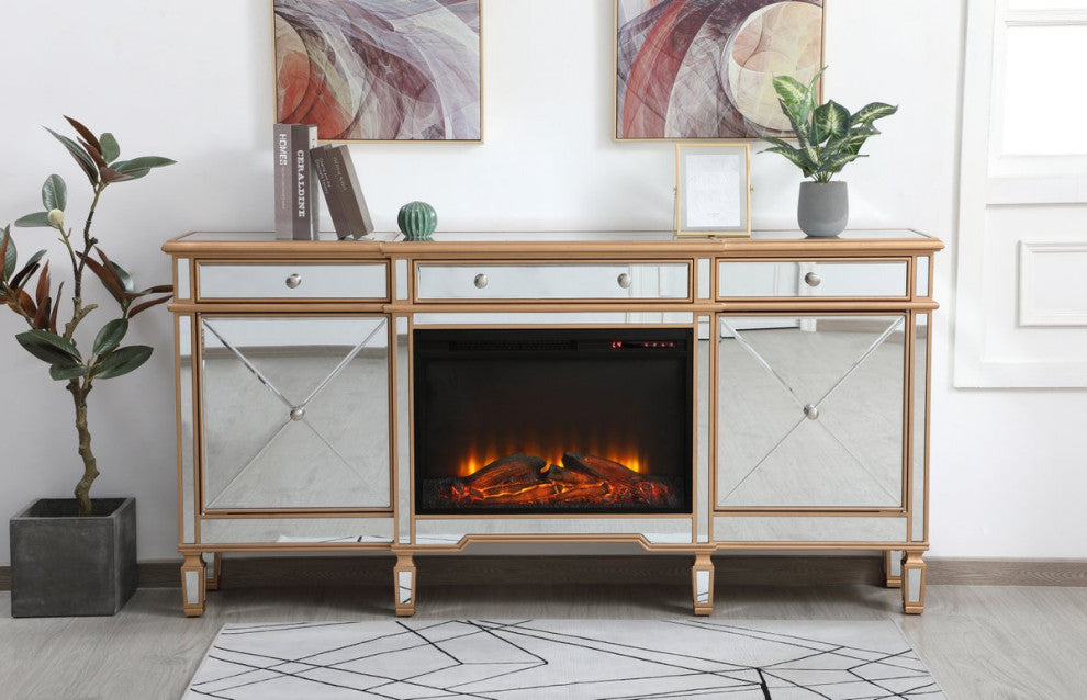 Elegant MF61072G-F1 Contempo 72" Mirrored Credenza