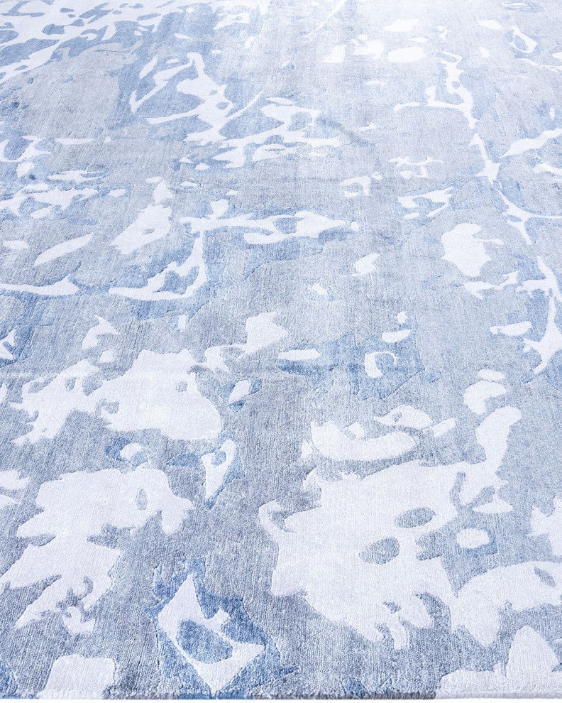 Modern, One-of-a-Kind Hand-Knotted Area Rug - Light Gray, 8' 2" x 9' 10"
