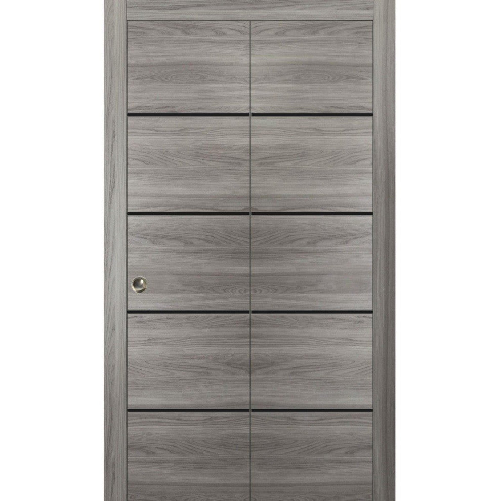 Bi-fold Doors 60 x 84 | Planum 0015 Ginger Ash with  | Sturdy Tracks