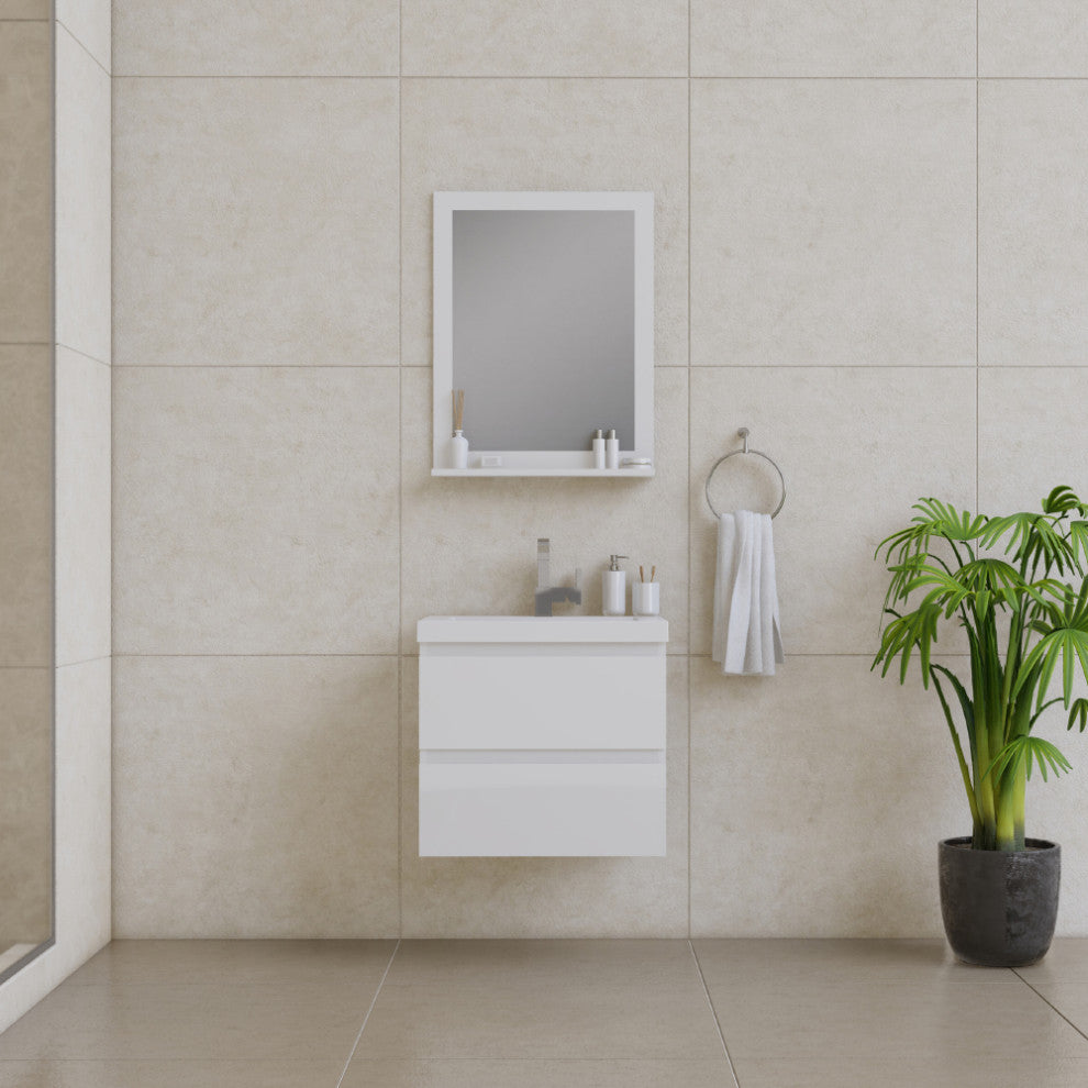 Paterno 24" Wall Mounted Bathroom Vanity With Sink, White