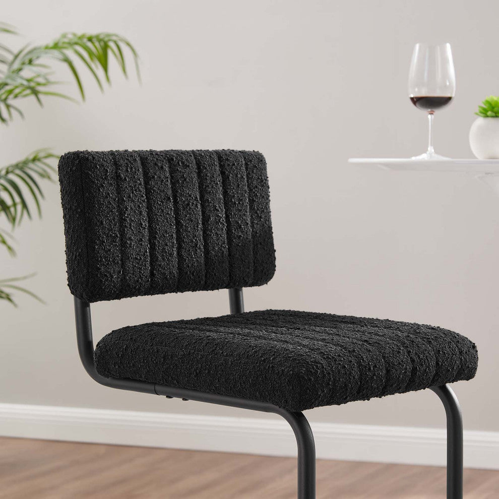 Parity Boucle Bar Stools, Set of 2, Black Black