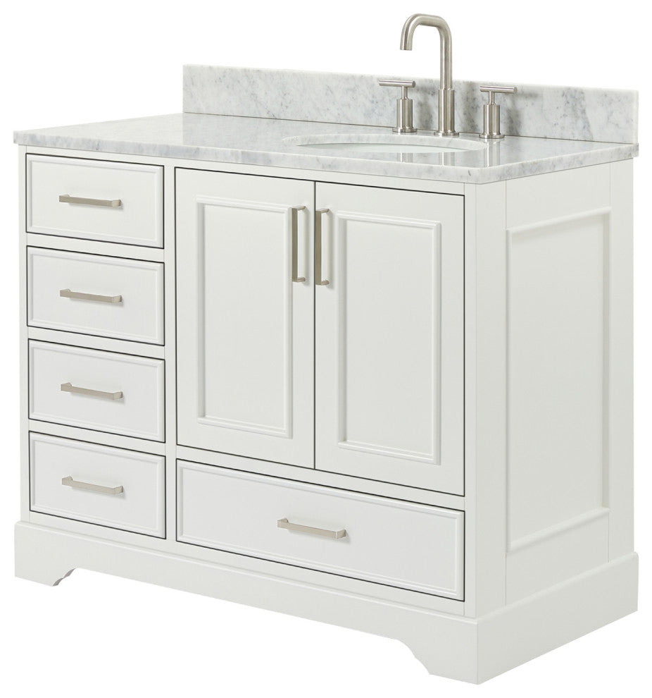 Ariel Stafford 43" Single Right Offset Oval Sink Bathroom Vanity