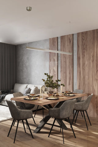 1-Light Satin Nickel LED Chandelier With A White Acrylic Diffuser