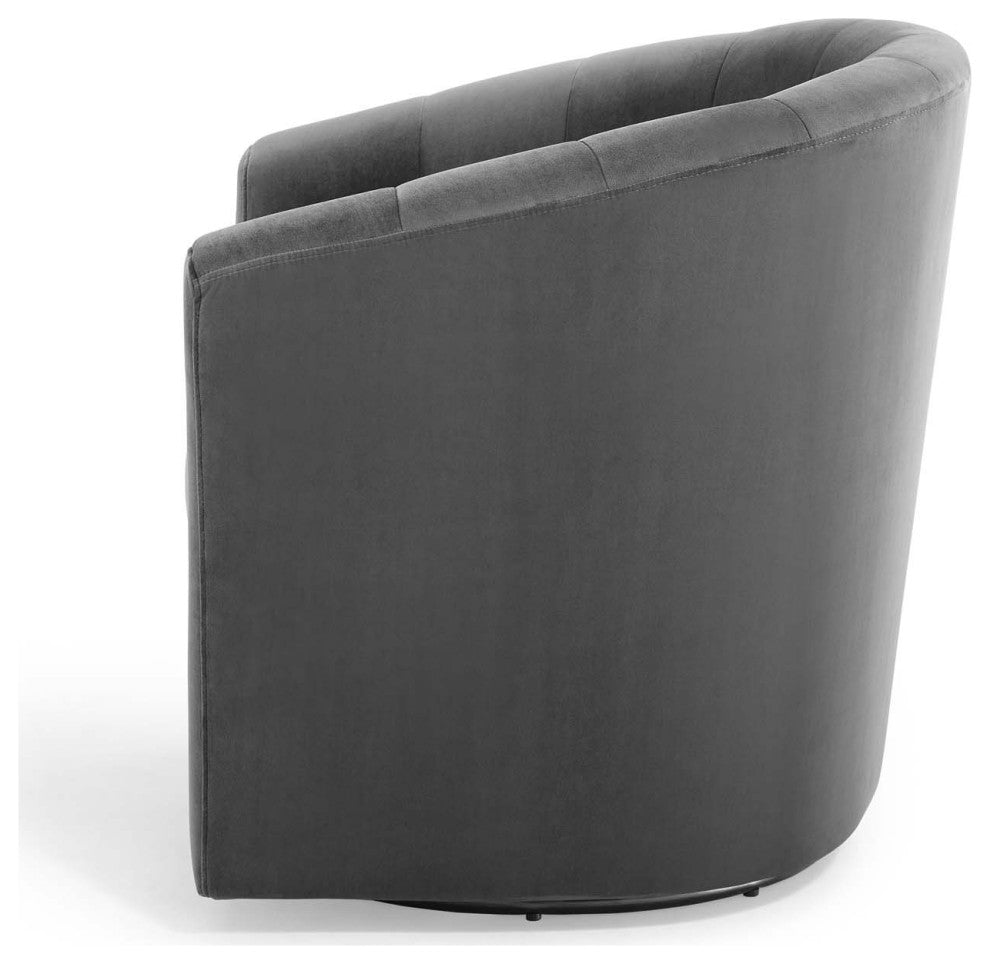 Armchair Accent Chair, Velvet, Dark Gray, Modern, Living Lounge Hospitality
