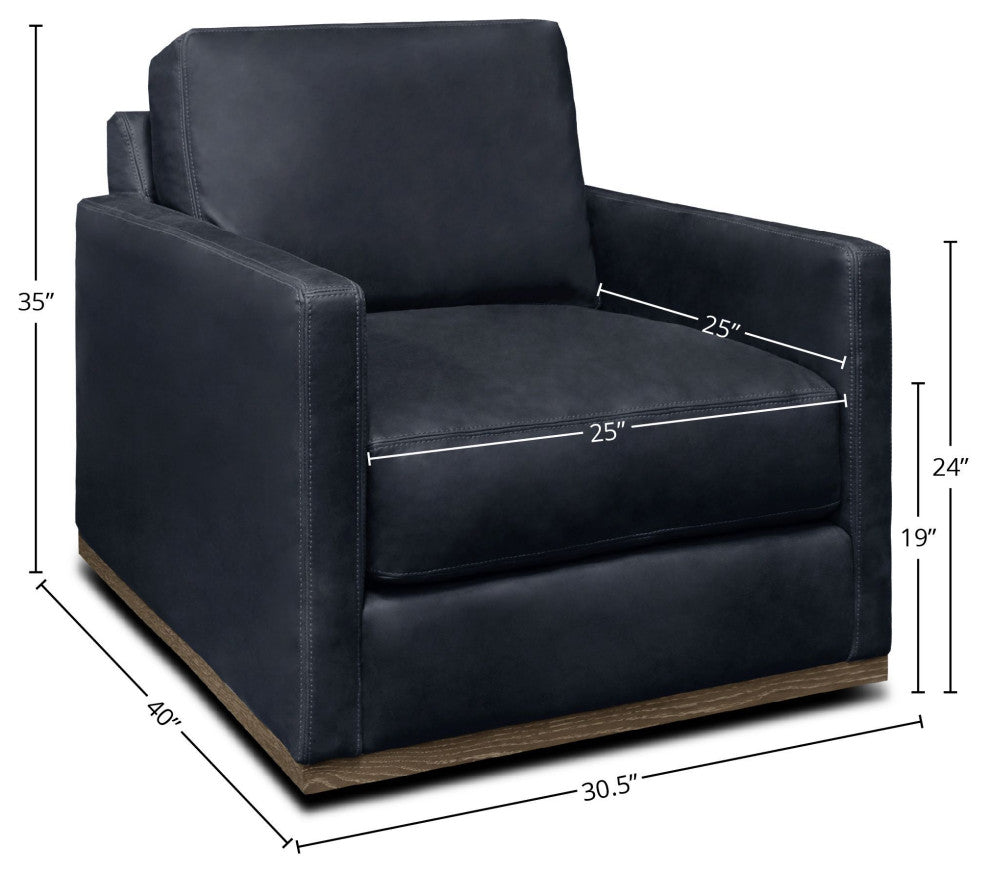 Monterrey 30.5" Wide Upholstered Swivel Chair, Napa Admiral