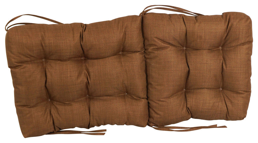 18"x38" Solid Microsuede Tufted Chair Cushion, Mocha