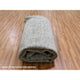 Storm Gray Grass Design Organic Undyed Wool Hand Knotted Round Rug 11'2"x11'2"