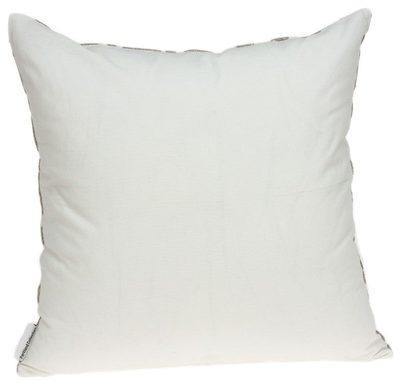 HomeRoots 20" x 7" x 20" Bling Ivory Pillow Cover With Poly Insert