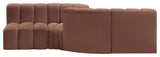 Arc Vegan Leather Upholstered 4-Pc. Facing Modular Sectional, Cognac