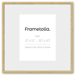 Brushed Gold 3/4 Wall Frame, Wide Mat, 11x14 Opening, 20x20 Without Mat