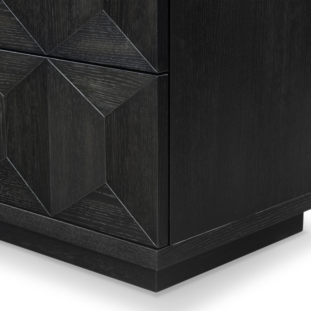 Safavieh Couture Deziree Wood 2 Drawer Nightstand, Black