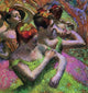 Edgar Degas Ballerinas Adjusting Their Dresses Gallery Wrapped Canvas Print