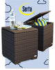 Serta Laguna Wicker Patio Storage Side Table in Brown