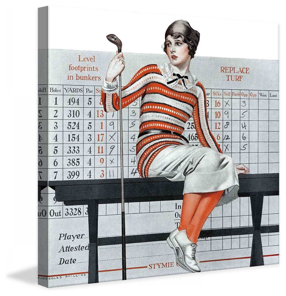 "Novice Golfer" Painting Print on Canvas by Coles Phillips