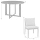 Grand Outdoor Patio 5-Piece Round Dining Set, Aluminum With Gray Cushions