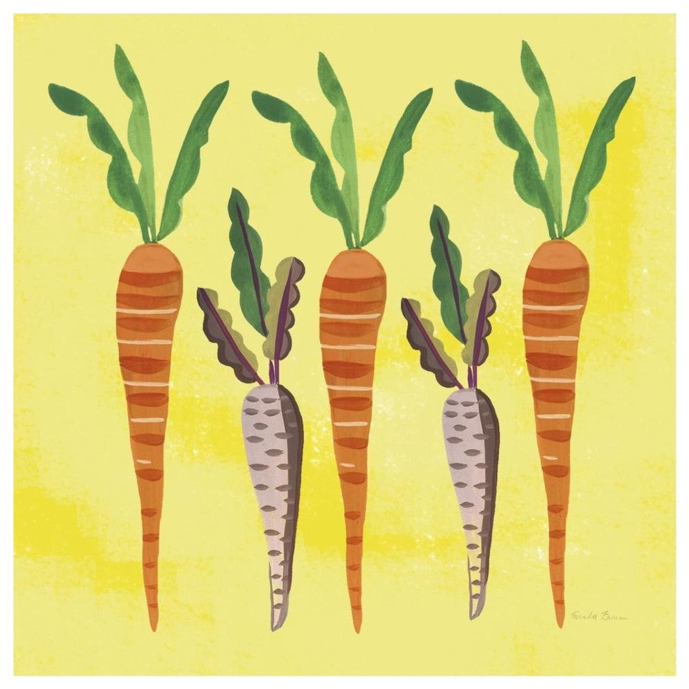 "Veggie Time V v2" Digital Paper Print by Farida Zaman, 38"x38"