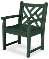 Polywood Chippendale Garden Arm Chair, Green