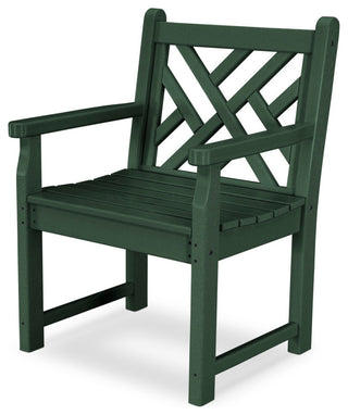 Polywood Chippendale Garden Arm Chair, Green
