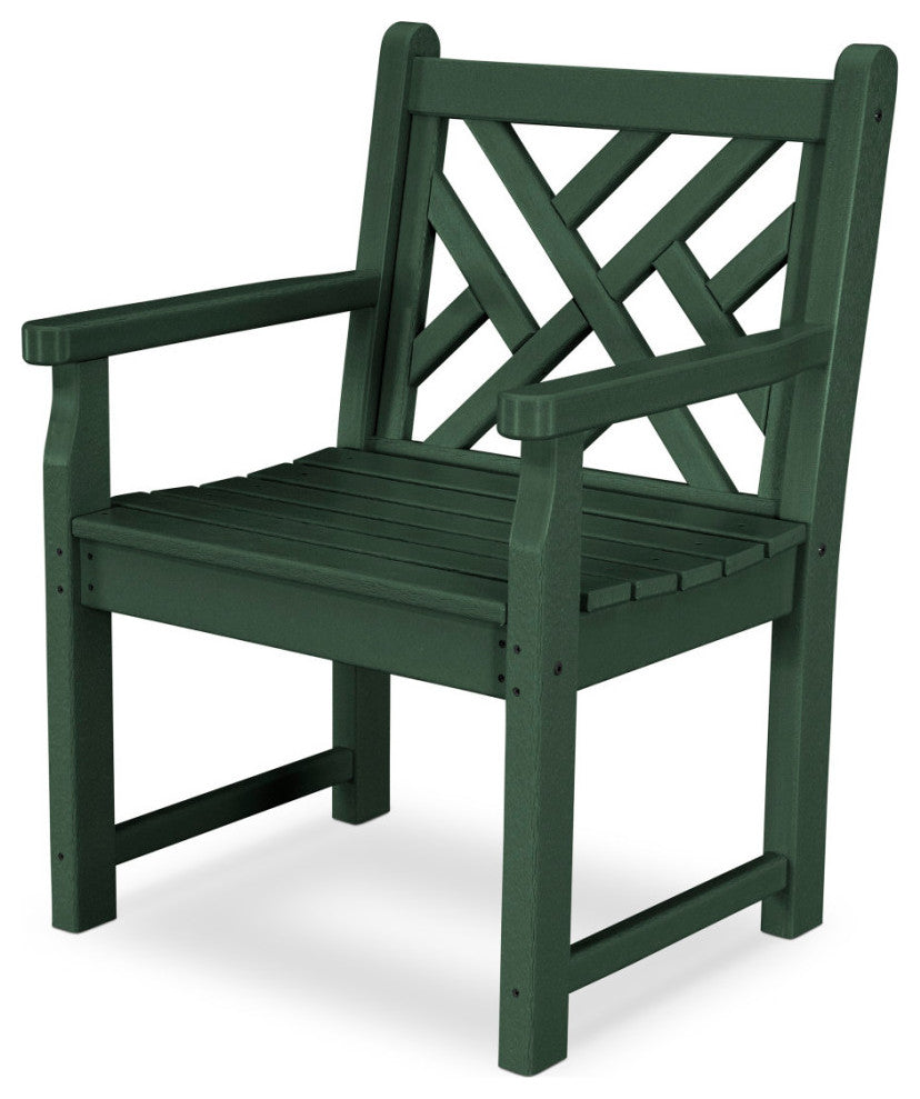 Polywood Chippendale Garden Arm Chair, Green