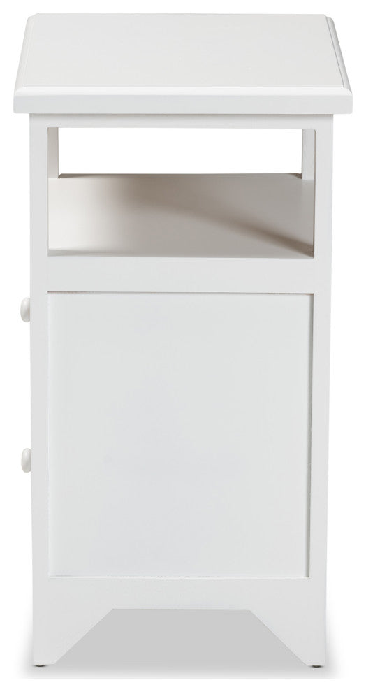 Yoder Contemporary White 2-Drawer Nightstand