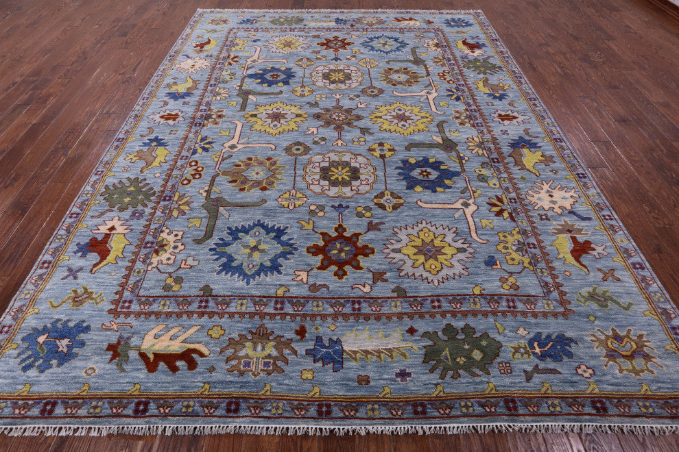 Hand Knotted Turkish Oushak Wool Rug 9' 3" X 11' 11" - Q13581
