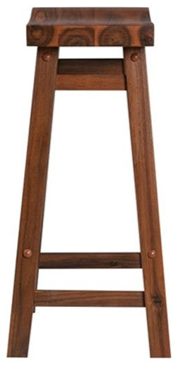 Boraam Sonoma Saddle Counter Height Stool Chestnut Wire-Brush Set of 2