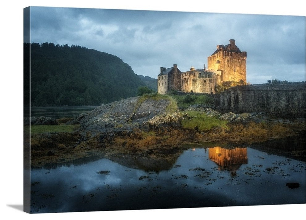 "Eilean Donan Castle in Scotland" Wrapped Canvas Art Print, 24"x16"x1.5"