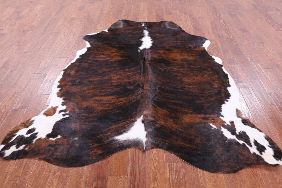 7' 1" X 6' 8" Brindle Natural Cowhide Rug C2245