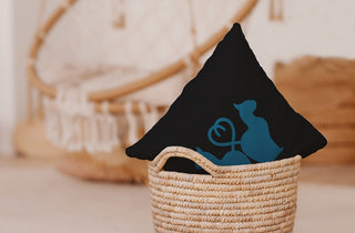 Halloween Cats Accent Pillow With Removable Insert, Unreal Teal, 24"x24"