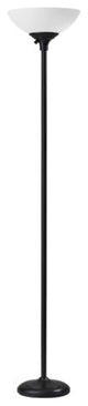 Tailored Black Metal Torchiere With Bright Illumination