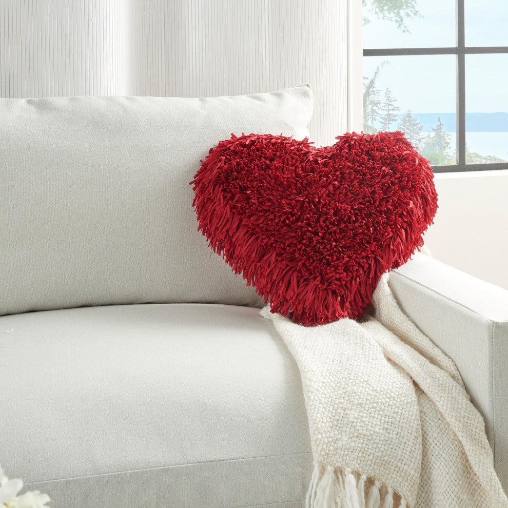 Mina Victory TL001 Throw Pillow, Deep Red, 18" x 18"