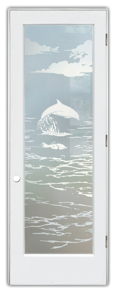 Interior Prehung Door or Interior Slab Door - Dolphins in the Shimmer -...