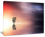 "Lonely Tree And Birds Panorama" Extra Large Wall Art Landscape, 20"x12"
