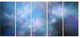 Perfect Light Blue Starry Sky, Abstract Canvas Art Print, 60"x28", 5 Panels