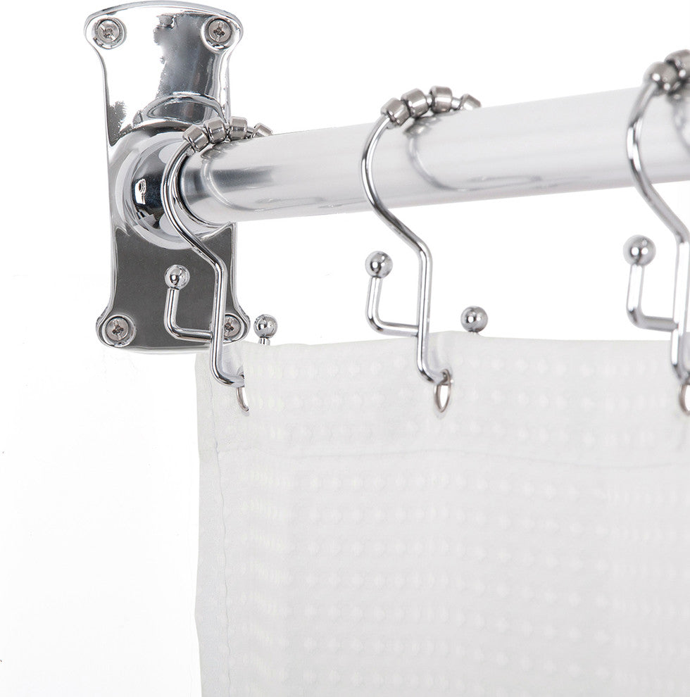 Utopia Alley Rustproof L-Shaped Corner Shower Curtain Rod, Chrome