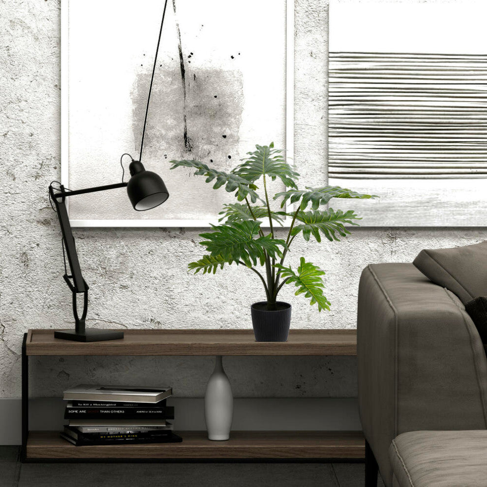 Vickerman Artificial Potted Grand Philodendron Bush, 25"