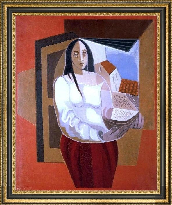 Juan Gris The Reader - 20" x 25" Framed Premium Canvas Print