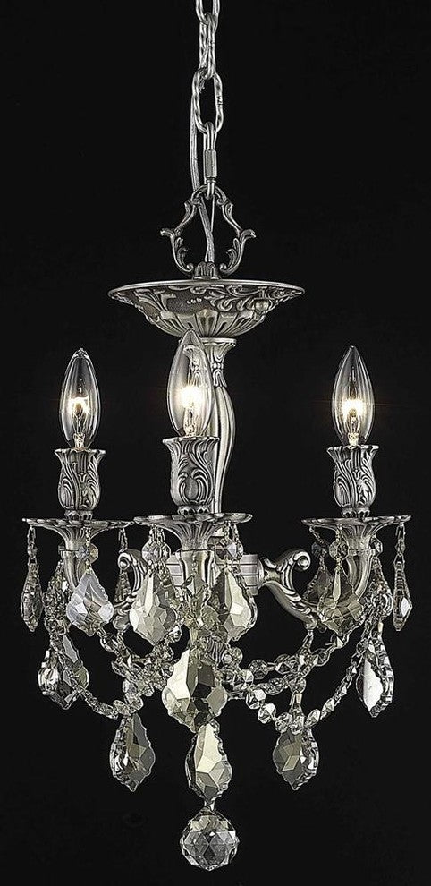 Elegant Rosalia Flush Mount, Pewter Finish With Royal Cut Crystal