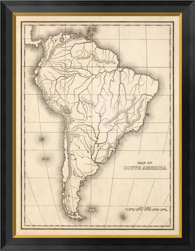 "Map of South America, 1839"  by Samuel Augustus Mitchell, 27x34"