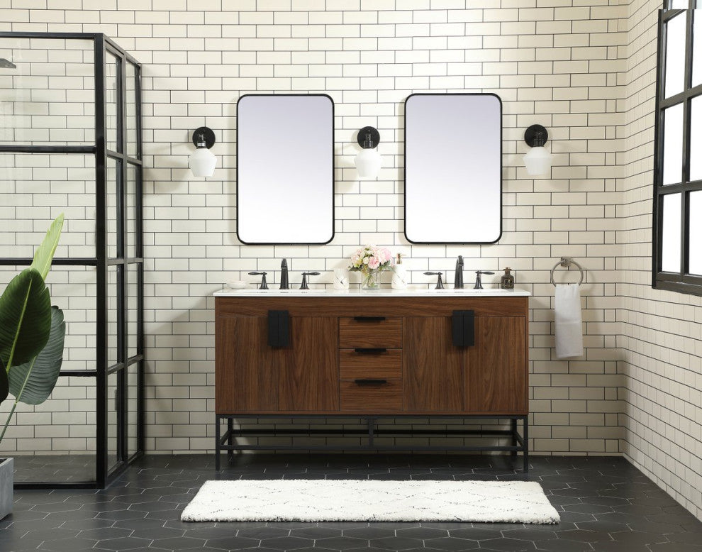 Home Living 22" Modern Walnut-Light Bathroom Vanity