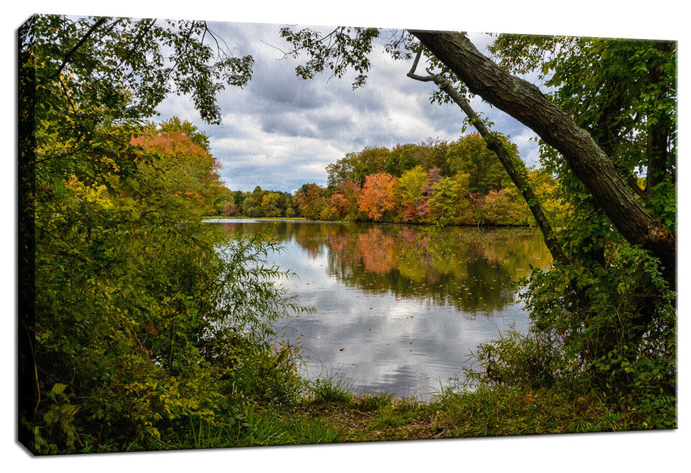 Lost in Autumn Color Landscape Photo Canvas Wall Art Print, 18" X 24"
