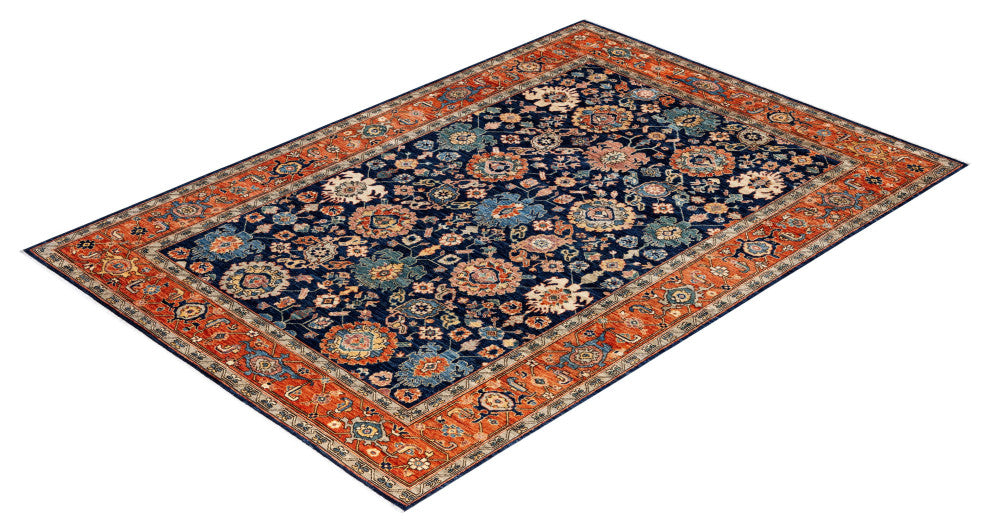 Serapi One-of-a-Kind Hand-Knotted Area Rug Blue, 6'3" x 9'2"