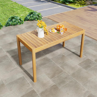 GDF Studio Outdoor Acacia Wood Dining Table, Light Teak, Light Teak