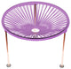 Zicatela Indoor/Outdoor Handmade Side Table, Orchid Weave, Copper Frame