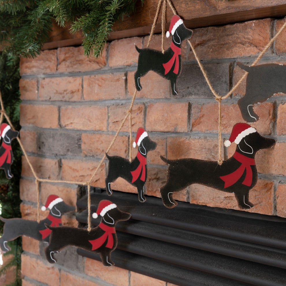 2pk 6'L Metal Christmas Dog Garland