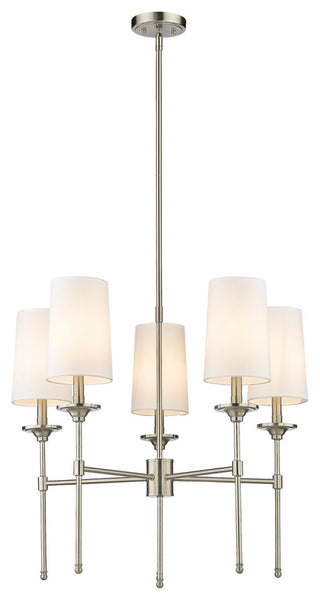 Z-LITE 3033-5BN 5 Light Chandelier, Brushed Nickel