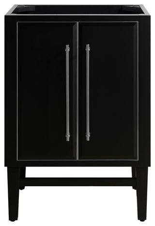 Mason 24" Vanity Only, Black With Brushed Silver Hardware