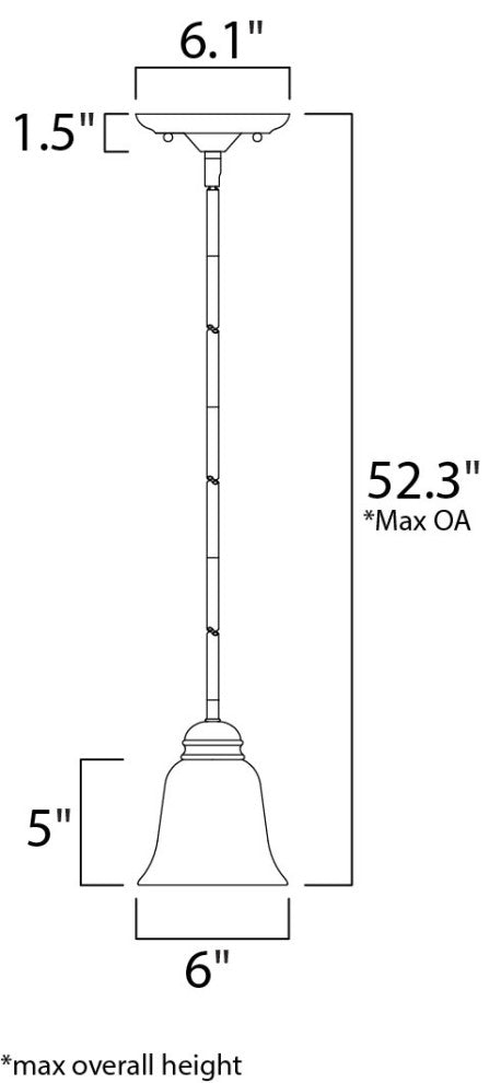 Maxim 91011FT Basix 7"W Mini Pendant - Polished Chrome